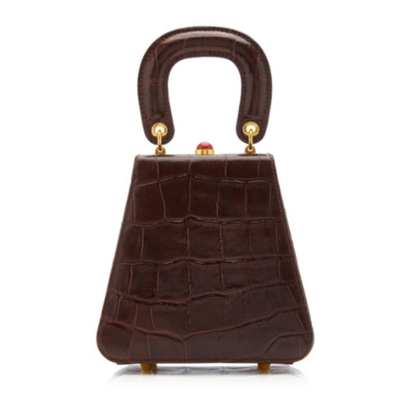 STAUD Handbags - STAUD Kenny Croc-Embossed Leather Top Handle Bag